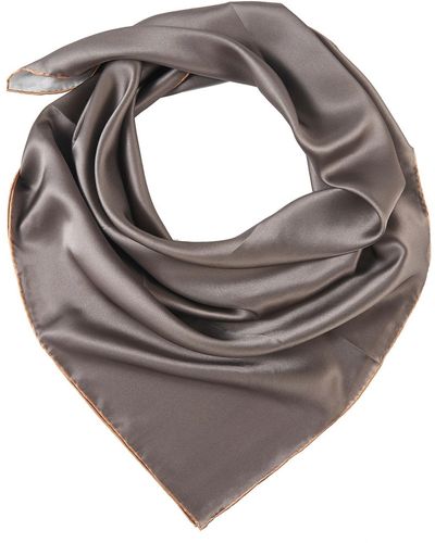 Soft Strokes Silk Pure Silk Scarf Sand Beach Solid Colour Collection Sand Large - Grey