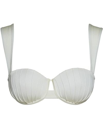 Noire Swimwear Pearl Coquillage Balconette Bra - White