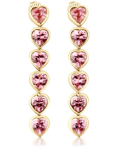SHYMI Heart Drop Earrings - Pink