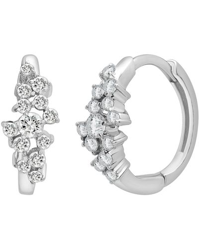 Miki & Jane Harlow Scattered Diamond huggie Hoop Earrings - Metallic