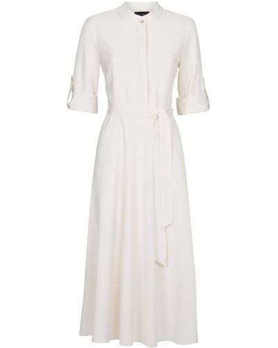 James Lakeland Neutrals Roll Sleeve Midi Dress Cream - White