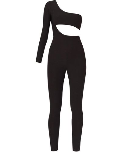 LIA ARAM Cutout Bustier Jumpsuit - Black