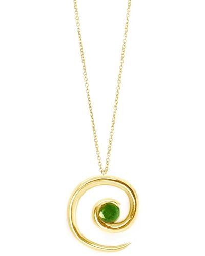 Augustine Jewels Yellow Gold Emerald Spiral Pendant - Metallic