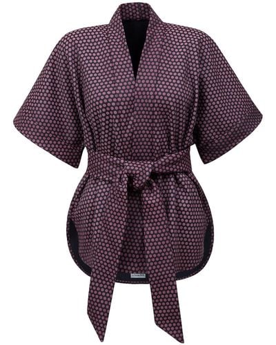 LA FEMME MIMI Kimono Polka Dots Reversible - Purple