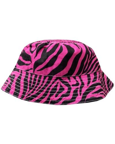 Quillattire Pink Zebra Print Bucket Hat - Purple