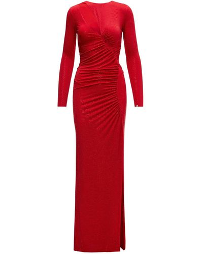 Nissa Crystal-embellished Maxi Dress - Red