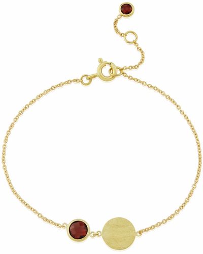 Auree Bali 9ct Gold January Birthstone Bracelet Garnet - Metallic