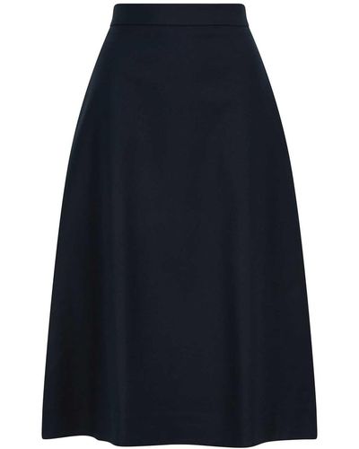 Femponiq Semi Flared Cotton Skirt - Blue