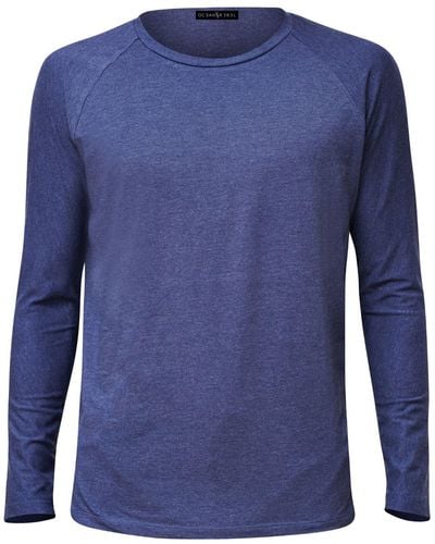 Ocean Rebel Long Sleeve Side-slit Comfort T-shirt - Blue