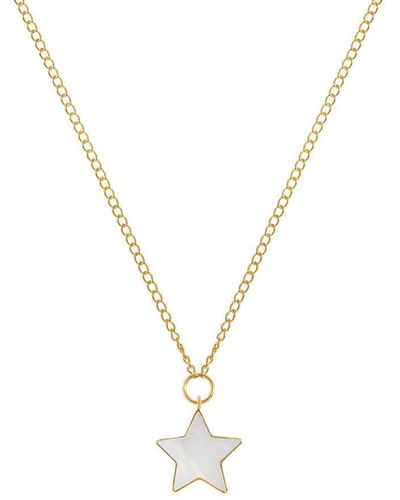 freya rose Necklace With Mother Of Pearl Star - Metallic