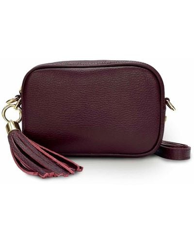 Apatchy London The Mini Tassel Port Leather Phone Bag - Purple