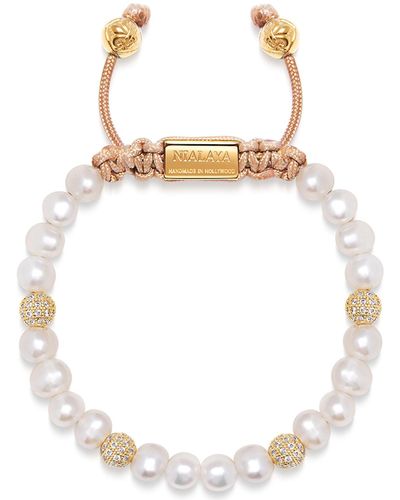 Nialaya Beaded Bracelet With Pearl And Gold - Multicolour