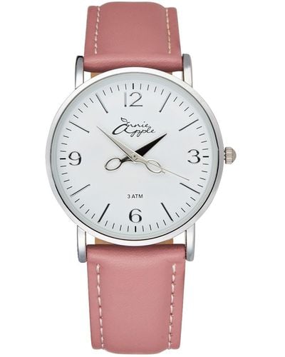 Bermuda Watch Company Annie Apple Alore Silver/white/pink Leather Hairdresser Scissor Hands Wrist Watch