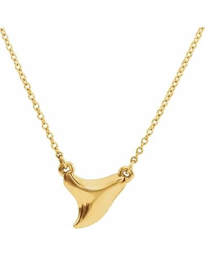 Ocean Rebel Shark Tooth 14k Necklace - Metallic
