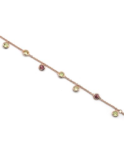 Natalina Jewellery Marbella Pink Gold And Tourmaline Bracelet - Metallic