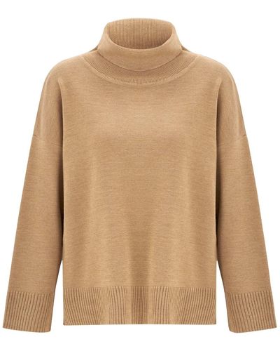 Peraluna Wide Roll Neck Knitwear Pullover - Natural
