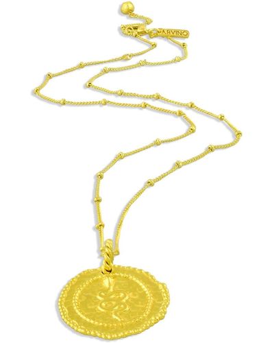 Arvino Pratapgari Snake Coin Charm Necklace - Yellow