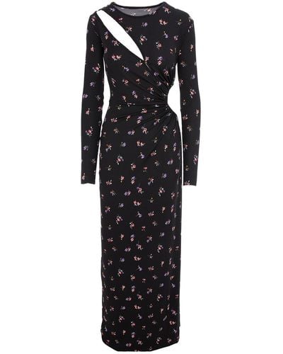 ROSERRY Mykonos Printed Jersey Cut Out Maxi Dresss In - Black