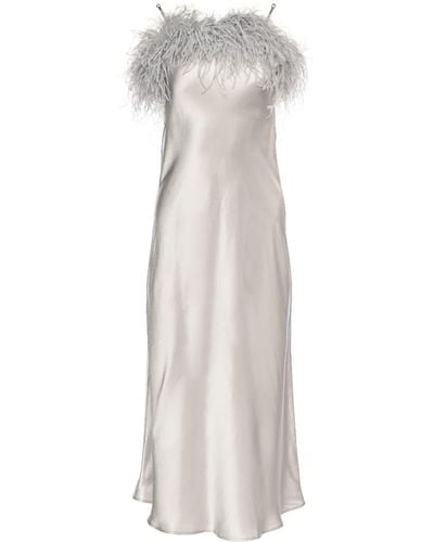 Vasiliki Atelier Roma Silk Dress In Mist - White