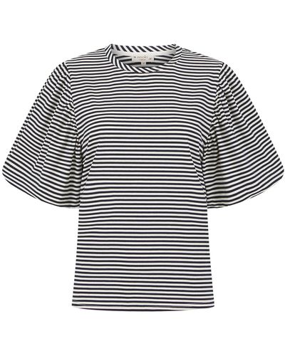 Nooki Design Rhea Top In Navy & White Stripe - Black