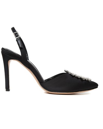 Ginissima Alice Shoes With Crystal Brooch - Black