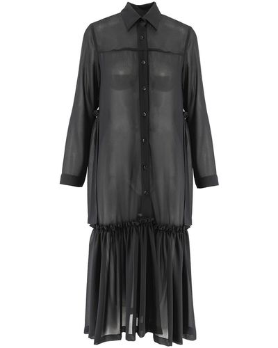 Silvia Serban Frill Shirt Dress - Black