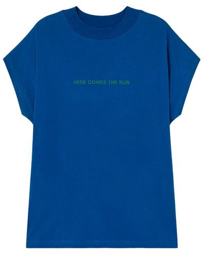 Thinking Mu Heres Comes The Sun T-shirt - Blue