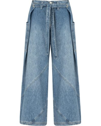 Nocturne Contrast Top Stitching Pockets Jeans - Blue
