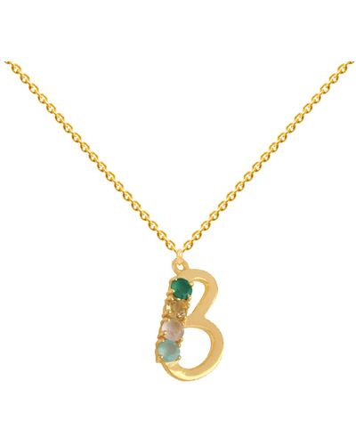 Lavani Jewels Multicolored Initial "b" Necklace - Metallic