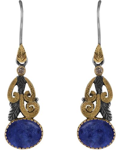 Emma Chapman Jewels Liya Tanzanite Diamond Dangle Earrings - Blue