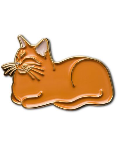 Make Heads Turn Enamel Pin Cat Loaf - Orange