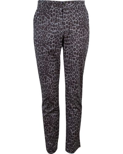 lords of harlech Charles Leopard Trousers - Grey