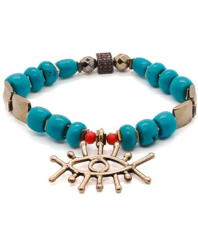 Ebru Jewelry Turquoise Long Lash Bracelet - Blue
