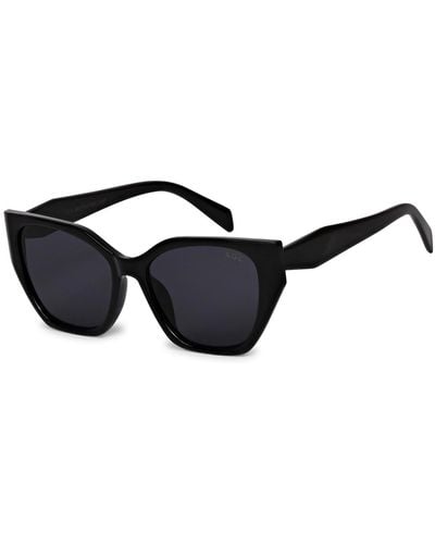 Absence of Colour Angled Square Sunglasses - Black
