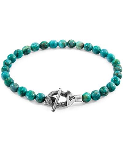 Anchor and Crew Turquoise Mantaro Silver & Stone Bracelet - Blue
