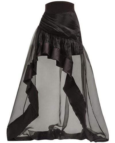 Tia Dorraine Savage Beauty Asymmetric Organza Skirt - Black