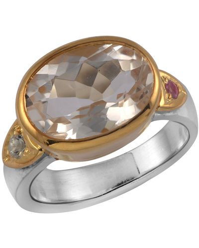 Emma Chapman Jewels Bathsheba Crystal Aquamarine Ring - Metallic