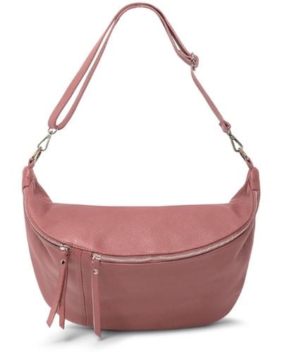 Betsy & Floss Emilia Large Crossbody Waist Bag In Antique Pink