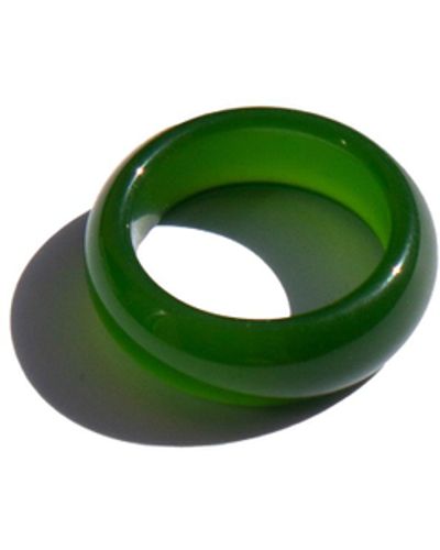 seree Lime Dark Jade Stone Ring - Green