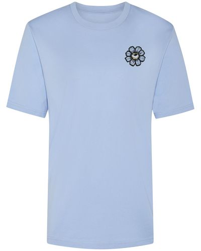 INGMARSON Eyed Flower Upcycled Appliqué T-shirt - Blue