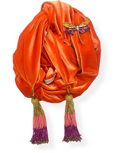 Julia Clancey Dragon Jaffa Luxe Turban - Orange