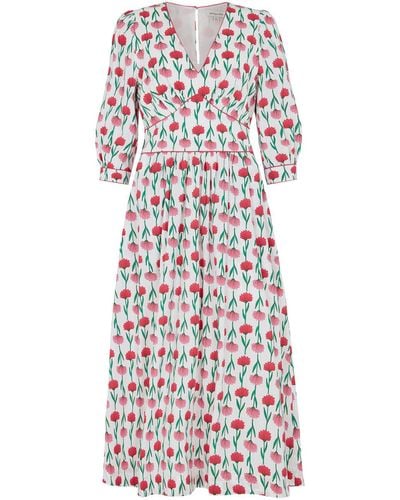 Emily and Fin Amelia Pink Carnations Dress - Multicolor
