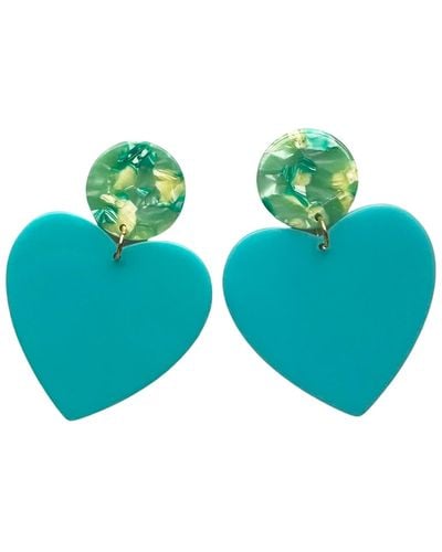 CLOSET REHAB Xl Heart Earrings In Love Is Tiful - Green
