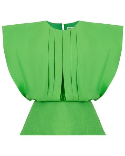 Nocturne Pleated Top - Green