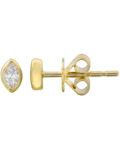 770 Fine Jewelry Mixed Shape Diamond Marquise Bezel Stud - Metallic