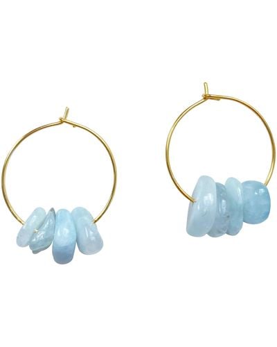 Smilla Brav Aquamarine Hoop Earrings Lila - Blue