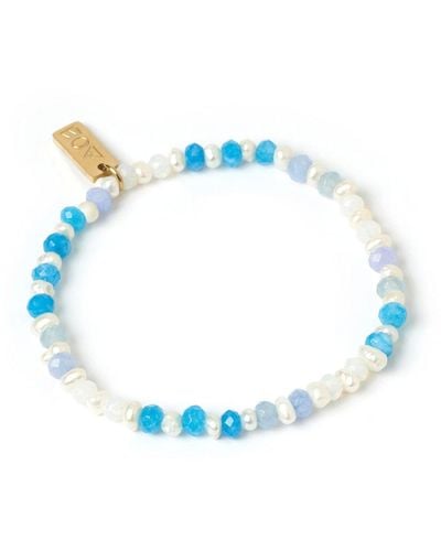 ARMS OF EVE Bloom Pearl & Gemstone Bracelet - Blue
