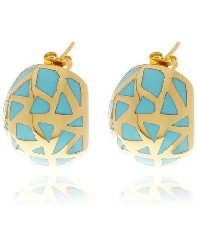Georgina Jewelry Turquoise Les Racines Ceramic Earrings - Blue