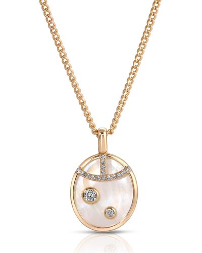 Leeada Jewelry Fortuna Pendant Necklace Pearl - Metallic