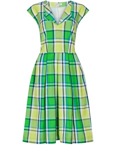 Emily and Fin Annie Apple Orchard Check Dress - Green